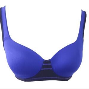 Lily of France Wirefree Sports Bra 34A Purple Black Wirefree Athletic Bra